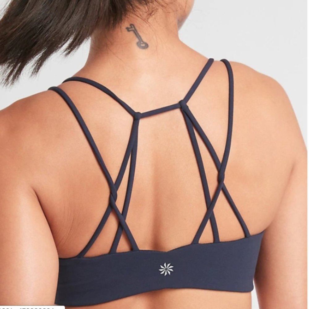 NWT Athleta Breathe In Bra Navy Medium